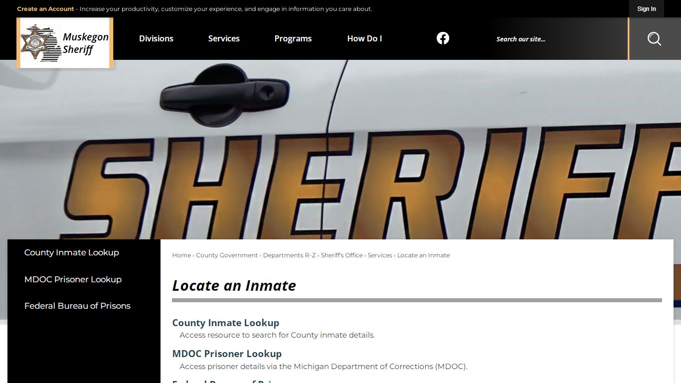 Locate an Inmate | Muskegon County, MI